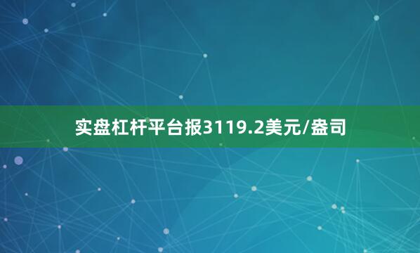 实盘杠杆平台报3119.2美元/盎司